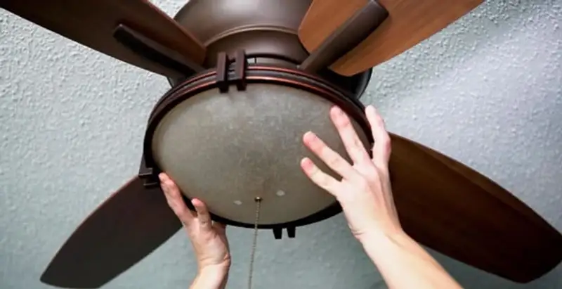 Ceiling fan repair and reinstallation on ceiling mount in Atlanta, GA