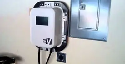 Electric car charger installation with wall-mounted EV charging station in Atlanta, GA