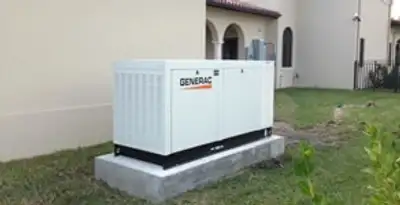 generator installation service showing standby generator professionally installed for residential power backup in Atlanta, GA