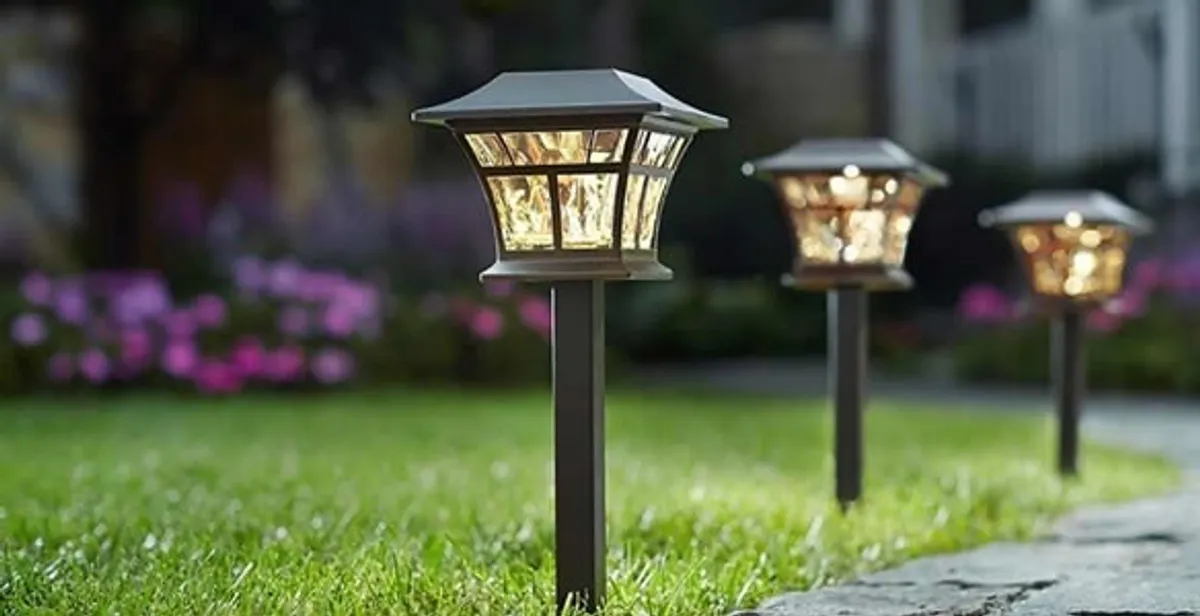 landscape lighting installation services with professionally installed pathway lights in Atlanta, GA