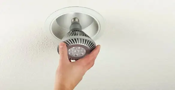 lighting installation service featuring recessed ceiling light installed by licensed professionals in Atlanta, GA