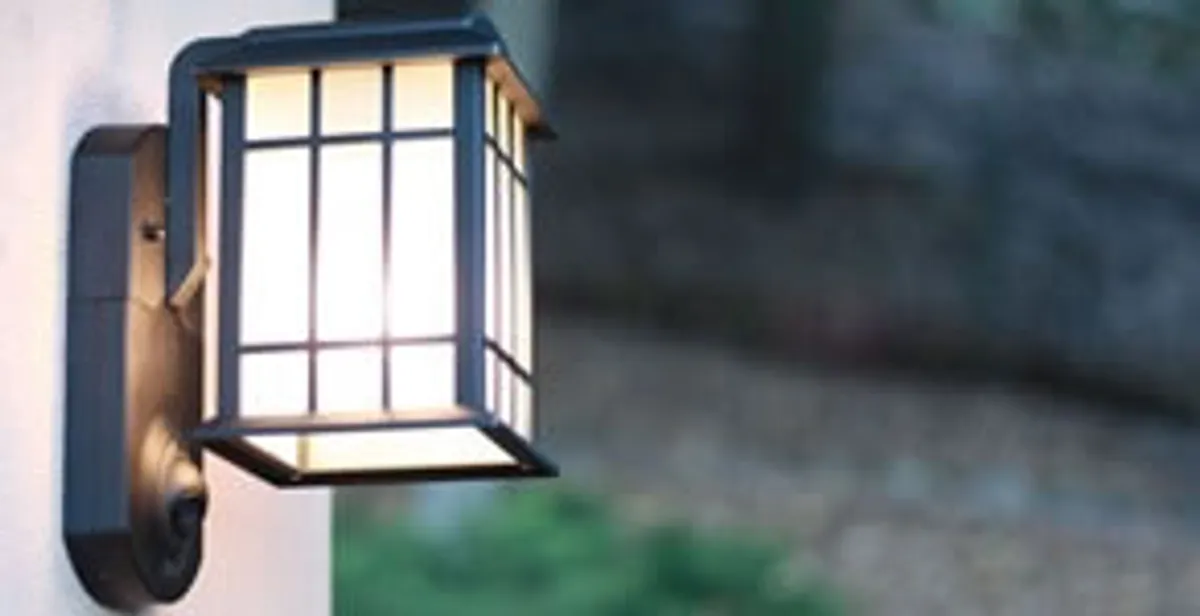 security light installation services with professionally mounted exterior wall light in Atlanta, GA