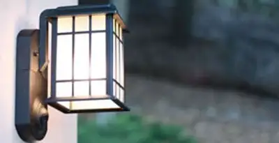 security light installation services with professionally mounted exterior wall light in Atlanta, GA